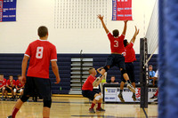 Gaven Lewis (3) and Alan Oros go up to block a shot